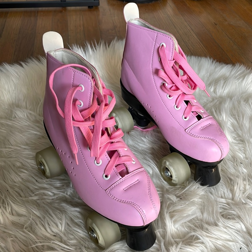 Vintage Pink Roller Skates Quad